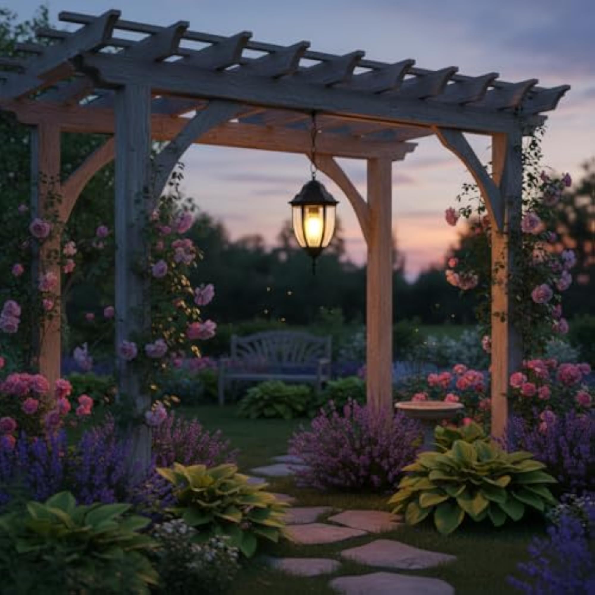 Waterproof Outdoor Hanging Pendant Light, Garden Lamp
